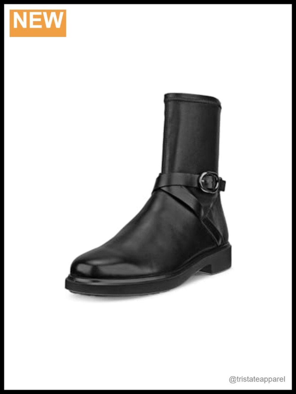 ECCO Ankle Boots Mid Leather Zip Ankle Bootie Women's Block Heel